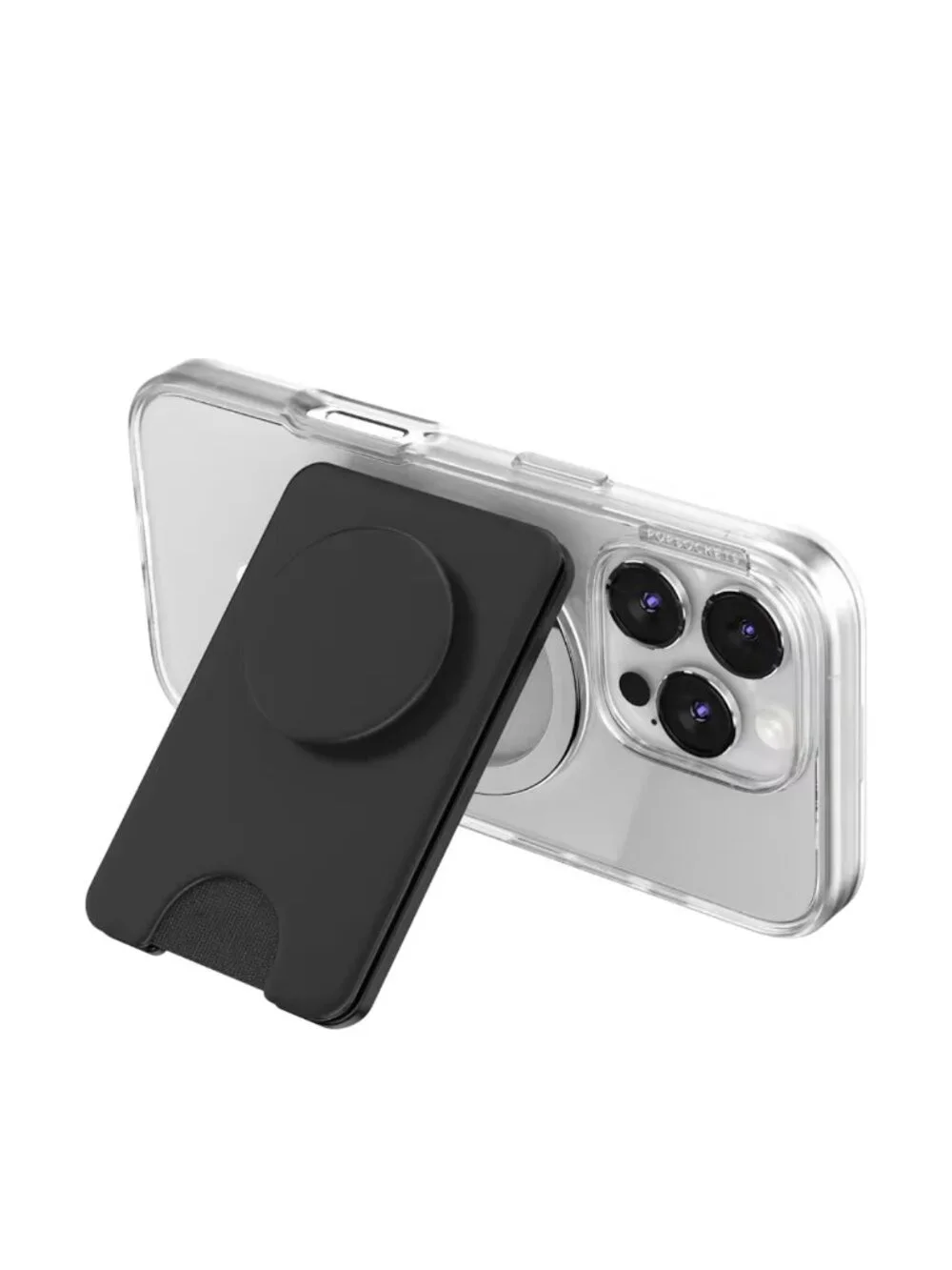 PopSockets MagSafe Kick-Out PopWallet+ Stand Black Wallet Grip Holds 3 Cards NIB
